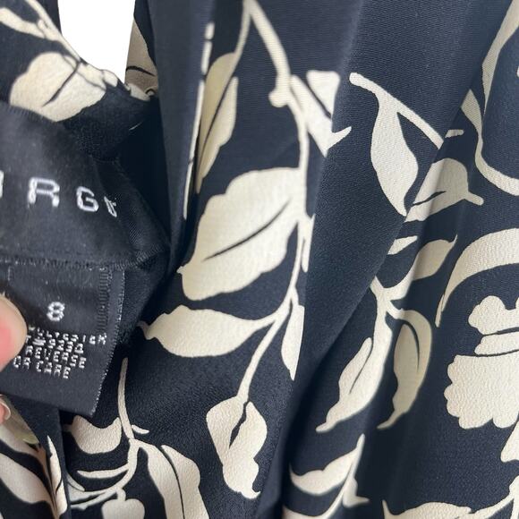 Vintage 90's VIRGO Floral Black Button Front Maxi Dress - Picture 4 of 10